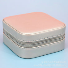 Load image into Gallery viewer, Jewelry Storage Box PU Double-Layer Portable Earring Ring Holders Case with Mirror
