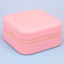 Load image into Gallery viewer, Jewelry Storage Box PU Double-Layer Portable Earring Ring Holders Case with Mirror
