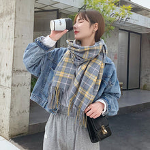 Load image into Gallery viewer, Houndstooth Scarf for Women Winter 2023 New Plaid Artificial Cashmere Scarf Thick Shawl Scarf for Women
