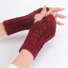 Load image into Gallery viewer, Twist Fashion Gloves Korean New Knitted Wool Keep Warm Half Finger Fingerless Gloves