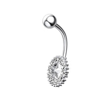 Load image into Gallery viewer, Five-Pointed Star round Zircon Navel Ring Navel Stud Human Body Piercing Accessories