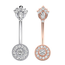 Load image into Gallery viewer, Round Zircon Navel Ring Navel Stud Human Body Piercing Accessories