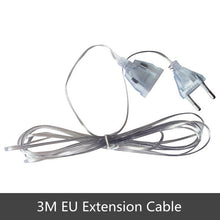 Load image into Gallery viewer, 220V Transparent Power Extension Cord EU String Wire AC Standard Switch Cable for LED String Light Christmas Lamp Decoration