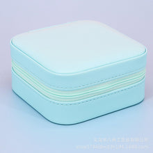 Load image into Gallery viewer, Jewelry Storage Box PU Double-Layer Portable Earring Ring Holders Case with Mirror