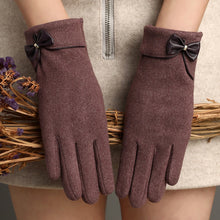 Load image into Gallery viewer, Symbol Rabbit Plush De Suede Bow Touch Screen Warm Outdoor Clothing All-Matching Gloves