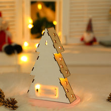 Load image into Gallery viewer, Christmas Decorations Christmas Tree Shape Wooden Small Night Lamp Luminous Small House Five-Pointed Star Christmas Ornament