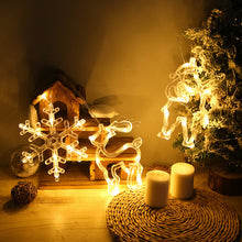 Load image into Gallery viewer, Led Sucker Lamp Christmas Tree Bell Snowflake Elk New Year Decorative String Lights Showcase