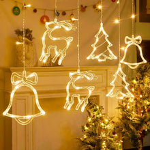 Load image into Gallery viewer, Led Sucker Lamp Christmas Tree Bell Snowflake Elk New Year Decorative String Lights Showcase
