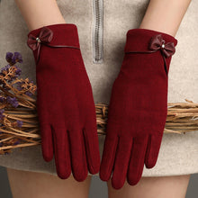 Load image into Gallery viewer, Symbol Rabbit Plush De Suede Bow Touch Screen Warm Outdoor Clothing All-Matching Gloves