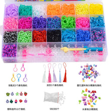 Load image into Gallery viewer, 28 Grid Rainbow Rubber Band Ribbons Gifts for Girls DIY Handmade Bracelet Tool Kit Beaded Toys for Girls Stretch Craft Toy