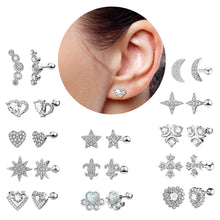 Load image into Gallery viewer, Hot New Zircon Ear Bone Stud Earrings Piercing Jewelry