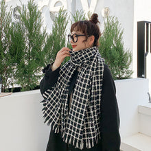 Load image into Gallery viewer, Houndstooth Scarf for Women Winter 2023 New Plaid Artificial Cashmere Scarf Thick Shawl Scarf for Women