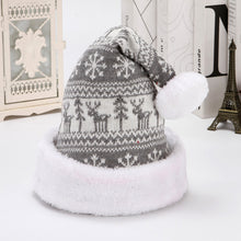 Load image into Gallery viewer, Rm328 Snowflake Deer Knitted Wool Flannel Christmas Hat Adult Winter Hat Decoration