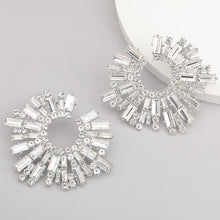 Load image into Gallery viewer, Autumn and Winter Earrings New SUNFLOWER Alloy Diamond Rhinestone Glass Drill Earrings Banquet Ear Rings Decoration