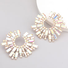 Load image into Gallery viewer, Autumn and Winter Earrings New SUNFLOWER Alloy Diamond Rhinestone Glass Drill Earrings Banquet Ear Rings Decoration