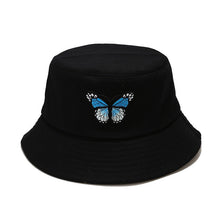 Load image into Gallery viewer, Girl Butterfly Bucket Hat Korean Style Outdoor Couple Sun Protection Sun Hat Monochrome Bucket Hat