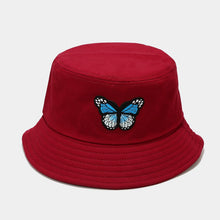 Load image into Gallery viewer, Girl Butterfly Bucket Hat Korean Style Outdoor Couple Sun Protection Sun Hat Monochrome Bucket Hat