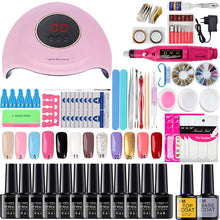 Load image into Gallery viewer, Gel Polish Set Nail kit Manicure Set Full Set Beginner Hot Lamp Manicure Package Tool Outfit