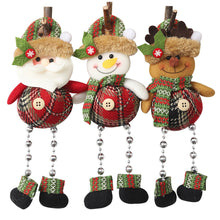 Load image into Gallery viewer, Christmas with Hook Checked Cloth Bead Leg Pendant Christmas Show Window Decoration Supplies Christmas Tree Pendant Gift