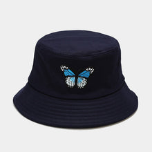 Load image into Gallery viewer, Girl Butterfly Bucket Hat Korean Style Outdoor Couple Sun Protection Sun Hat Monochrome Bucket Hat