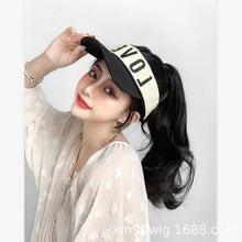 Load image into Gallery viewer, Summer Topless Hat Hat Wig Integrated Female Net Red Corn Curler High Ponytail Wig Short Curly Hair Head Cover