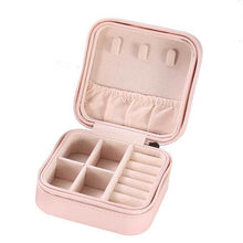 Load image into Gallery viewer, Jewelry Storage Box Pink PU Leather Portable Style Ear Stud and Ring Lipstick Holders Case