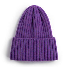 Load image into Gallery viewer, Autumn and Winter Knitted Hat Women's Fashion Cotton Cashmere Korean Warm Woolen Cap Solid Color Flanging Men's Pullover