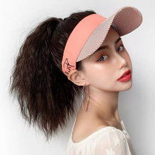 Load image into Gallery viewer, Summer Topless Hat Hat Wig Integrated Female Net Red Corn Curler High Ponytail Wig Short Curly Hair Head Cover