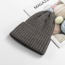 Load image into Gallery viewer, Autumn and Winter Knitted Hat Women's Fashion Cotton Cashmere Korean Warm Woolen Cap Solid Color Flanging Men's Pullover