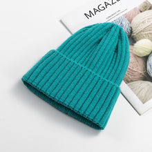 Load image into Gallery viewer, Autumn and Winter Knitted Hat Women's Fashion Cotton Cashmere Korean Warm Woolen Cap Solid Color Flanging Men's Pullover