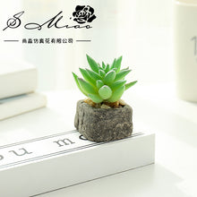 Load image into Gallery viewer, Small Stone Pot Artificial Succulent Pant Potted Plant (Pot Included) Fashion Home Decoration Simulation Plant Artificial Flowers