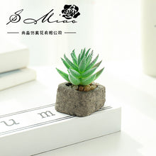 Load image into Gallery viewer, Small Stone Pot Artificial Succulent Pant Potted Plant (Pot Included) Fashion Home Decoration Simulation Plant Artificial Flowers