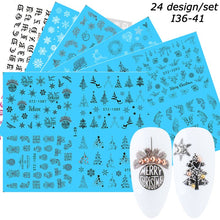 Load image into Gallery viewer, 24 Pcs Halloween Nail Art Water Sticker Set Anime Skull Bone Decals Gel Polish Slider Accessories Nail Decorations LASTZ731-755