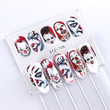 Load image into Gallery viewer, 24 Pcs Halloween Nail Art Water Sticker Set Anime Skull Bone Decals Gel Polish Slider Accessories Nail Decorations LASTZ731-755