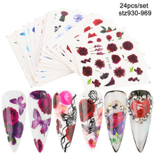 Load image into Gallery viewer, 24 Pcs Halloween Nail Art Water Sticker Set Anime Skull Bone Decals Gel Polish Slider Accessories Nail Decorations LASTZ731-755