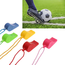 Load image into Gallery viewer, 24 Pcs Color Plastic Cheer Sports Basketball Soccer Ball Fans Referee Whistle Wholesale Dropshipping