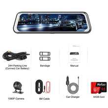 Load image into Gallery viewer, 24H Dash Cam 10inch Car DVR Rear Camera Full HD 1080P Drive Video Recorder Registrator Auto Rearview Dual Dashcam Black Box