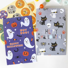 Load image into Gallery viewer, 24set Halloween Paper Candy Box Packaging Bag Pumpkin Ghost Favor Gift Box Bag Set Halloween Party Decor with Stickers Supplies