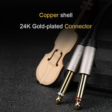 Load image into Gallery viewer, AUX 3.5mm to Dual 6.5mm Audio Cable Headset Microphone 2 in 1 Audio Splitter Cable Cable Male to Male For Desktop Laptop Cell Phone Game Voice Calls Mixer Speaker
