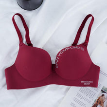 Load image into Gallery viewer, Plus Size Women Seamless Ice Silk Bra Letter Print Bra Push Up Tank Top Fashion Lingerie Bralette Sleep Bra Comfort Underwear