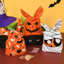 Load image into Gallery viewer, 25/50pcs Halloween Candy Bags Pumpkin Bat Snack Biscuit Gift Bag Trick or Treat Kids Favors Halloween Party Decoration Supplies
