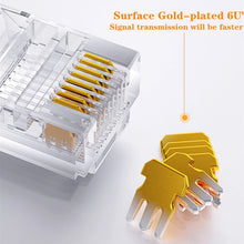 Load image into Gallery viewer, 50pcs Rj45 Connector Cat5e Cat6 Connector Network Unshielded 8Pin Modular Utp Rj45 Plugs Have Hole HY1525