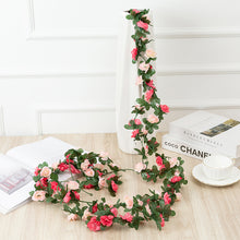 Load image into Gallery viewer, 250CM Rose Artificial Flowers Christmas Garland for Wedding Home Room Decoration Spring Autumn Garden Arch DIY Fake Plant Vine