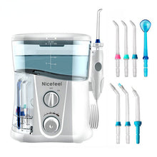 Load image into Gallery viewer, 1000ml Electric Oral Irrigator Teeth Cleaner Care Dental Flosser SPA Water Flosser with Adjustable Pressure+ 7 Pcs Jet