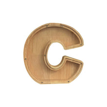 Load image into Gallery viewer, 26 Letter Wooden Piggy Bank with Name Sticker Personalized Transparent Glass Money Box for Kids Children Gift Home Decoration