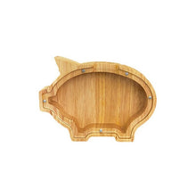 Load image into Gallery viewer, 26 Letter Wooden Piggy Bank with Name Sticker Personalized Transparent Glass Money Box for Kids Children Gift Home Decoration