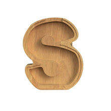 Load image into Gallery viewer, 26 Letter Wooden Piggy Bank with Name Sticker Personalized Transparent Glass Money Box for Kids Children Gift Home Decoration