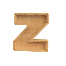 Load image into Gallery viewer, 26 Letter Wooden Piggy Bank with Name Sticker Personalized Transparent Glass Money Box for Kids Children Gift Home Decoration
