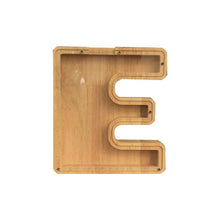 Load image into Gallery viewer, 26 Letter Wooden Piggy Bank with Name Sticker Personalized Transparent Glass Money Box for Kids Children Gift Home Decoration