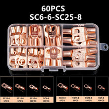 Load image into Gallery viewer, 260/240/60CPS Assorted Car Copper Ring Terminal Wire Crimp Connector Bare Cable Battery Terminals Soldered Connectors Kit